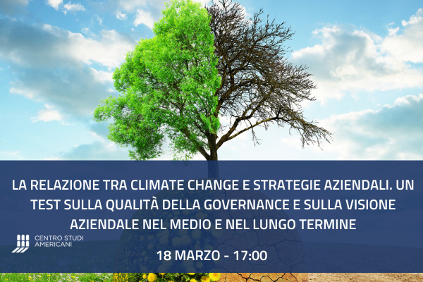 La relazione tra climate change e strategie aziendali. Un test sulla qualità della governance e sulla visione aziendale nel medio e lungo termine