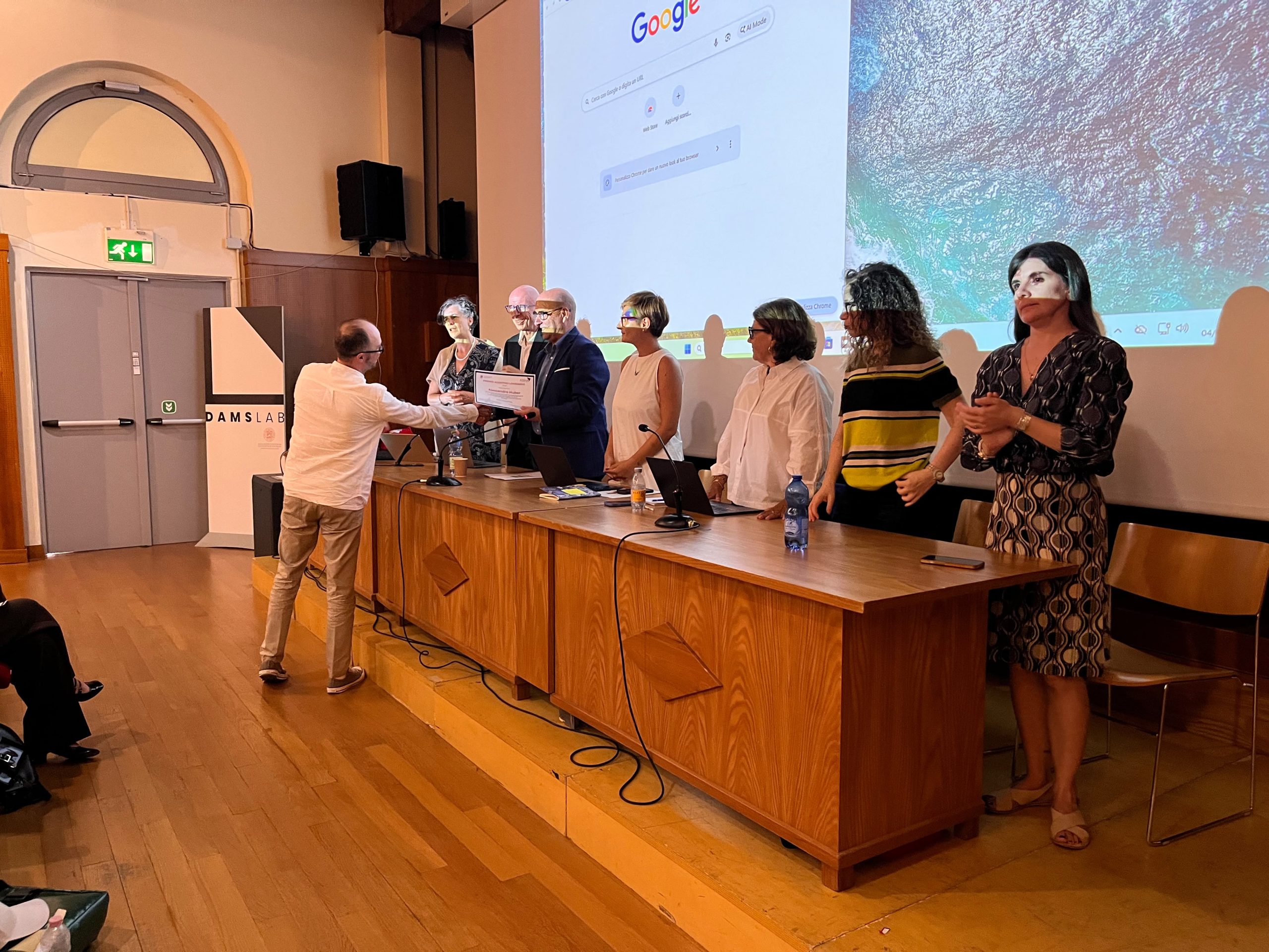 Alessandro Huber riceve il Premio Agostino Lombardo